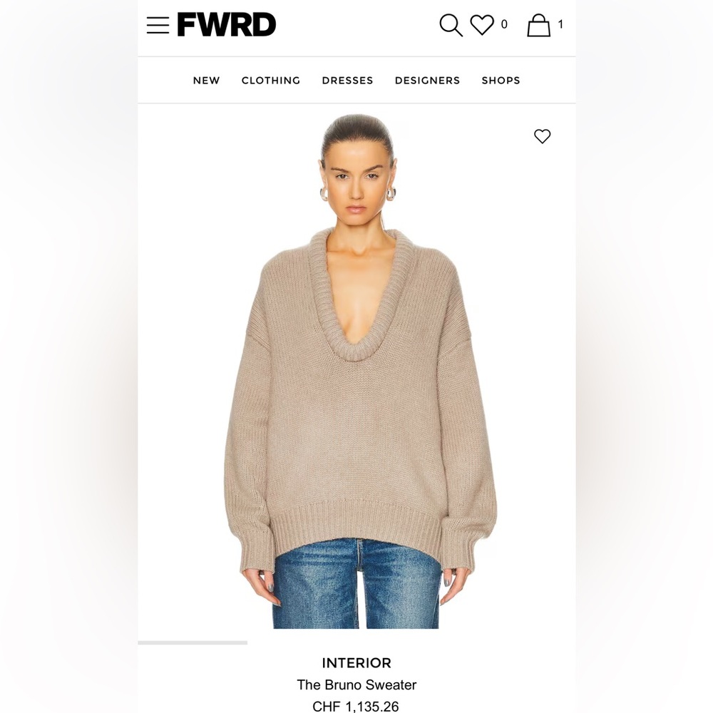 Interior NYC Bruno U Round Neck Sweater Jumper - Picture 2 of 13